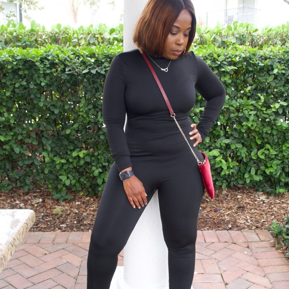 Black One Piece Jumpsuit (S, M, XL)